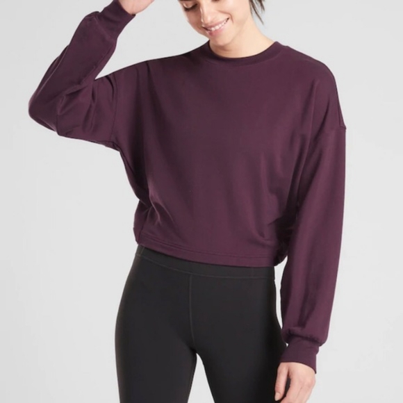 LAST CHANCE 💃 Athleta Yoga Tie Back Sweatshirt in Agate Purple - Picture 2 of 5